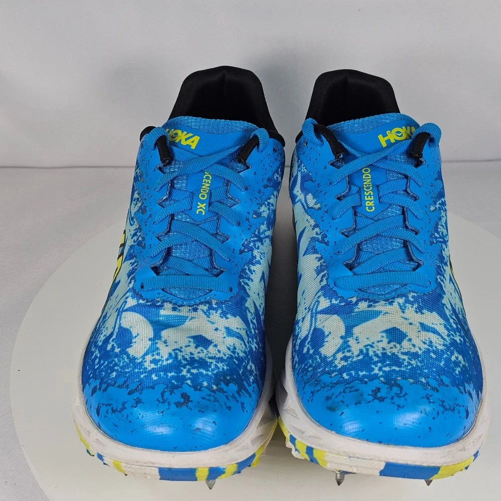 Hoka Crescendo XC Track Spikes Blue‎ Yellow Womens Running Shoes Size 9.5